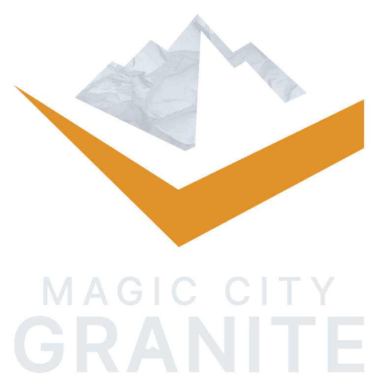 Magic City Granite logo with mountain graphic