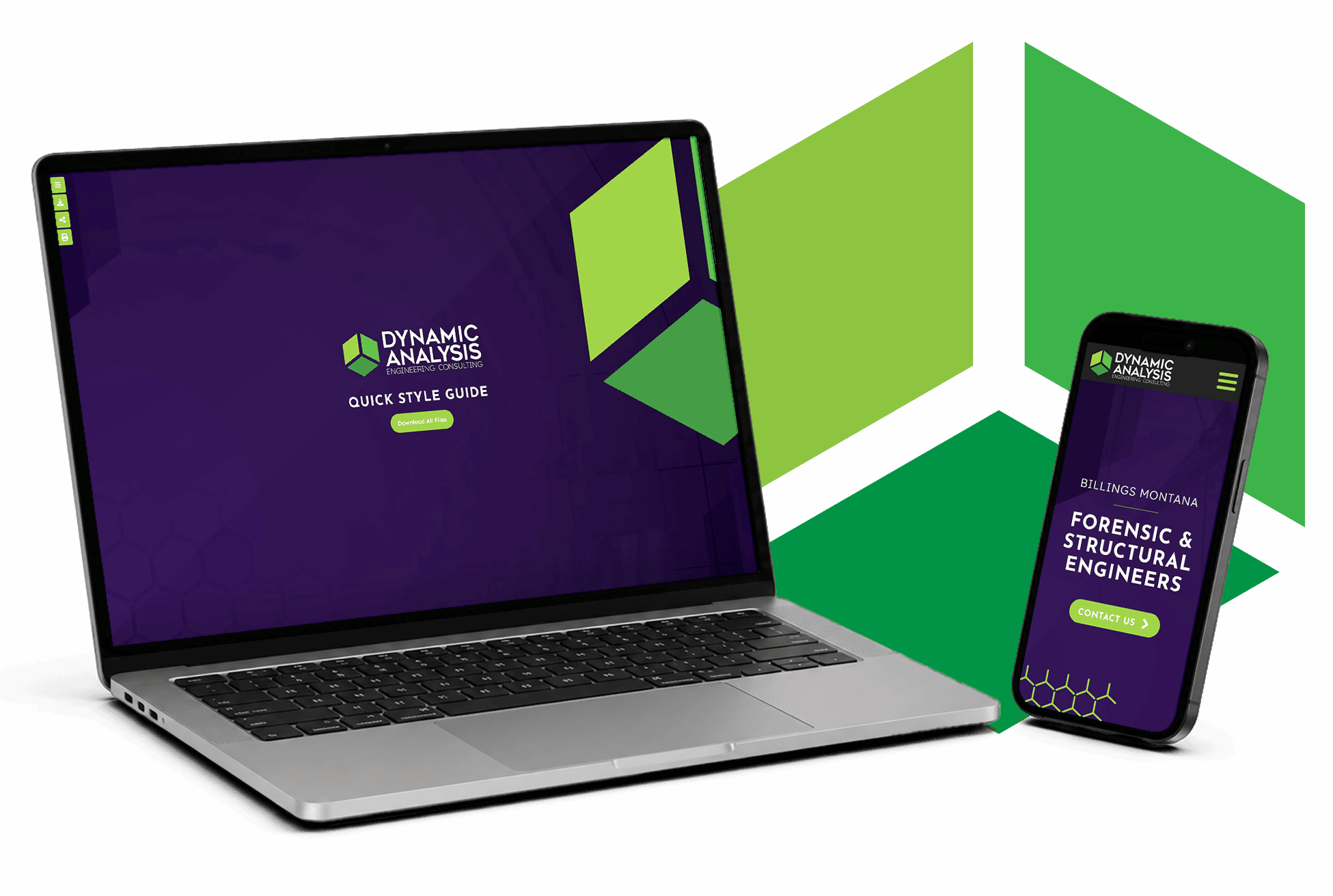 Laptop and smartphone showing engineering consulting website design