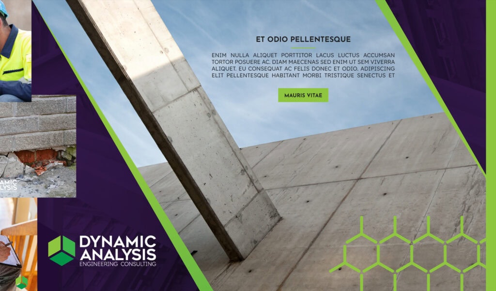 Engineering consulting banner with concrete structure design