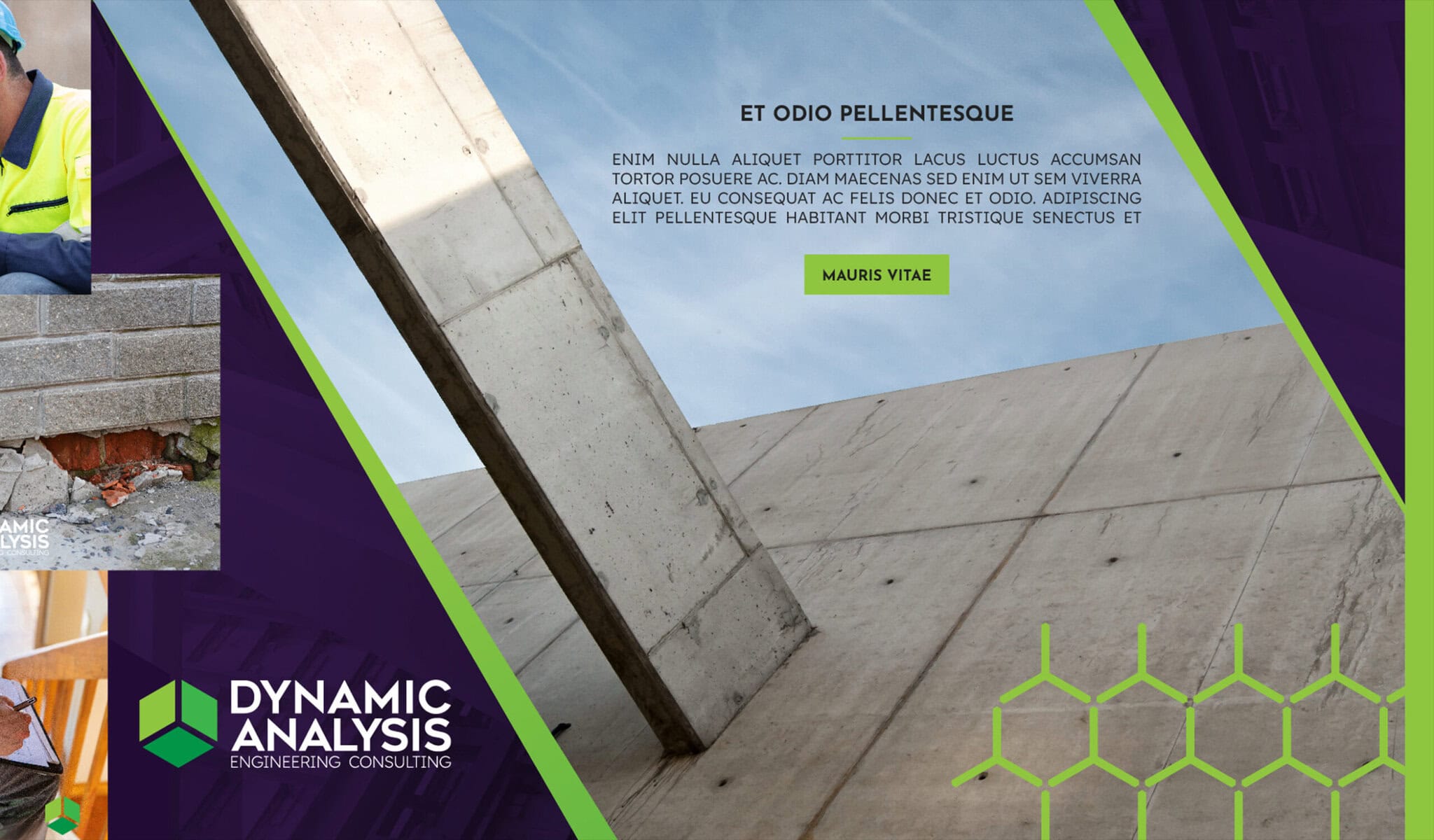 Engineering consulting banner with concrete structure design