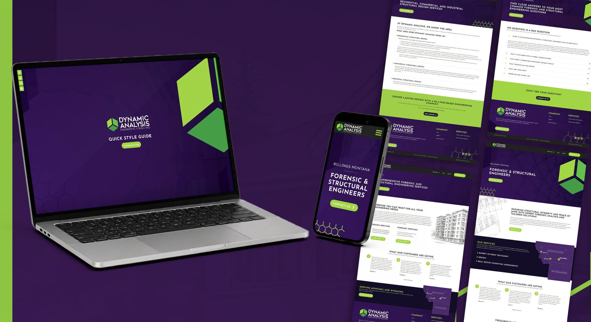 Laptop and phone displaying engineering website design
