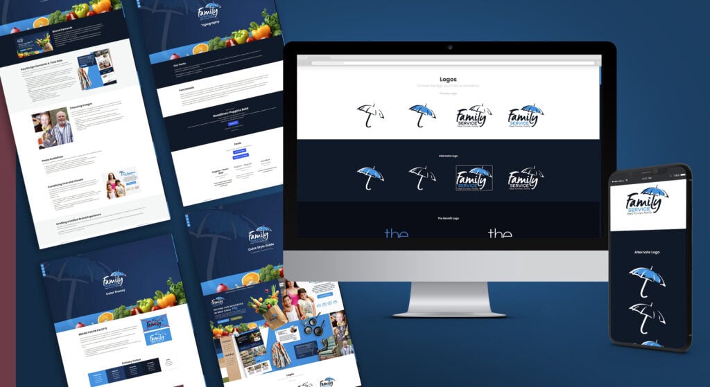 Family Service brand style guide mockups