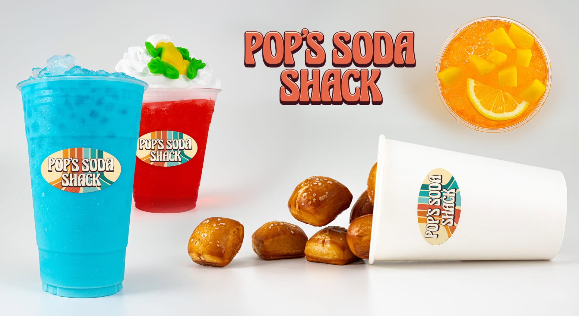 Colorful sodas and pretzel bites from Pop&rsquo;s Soda Shack