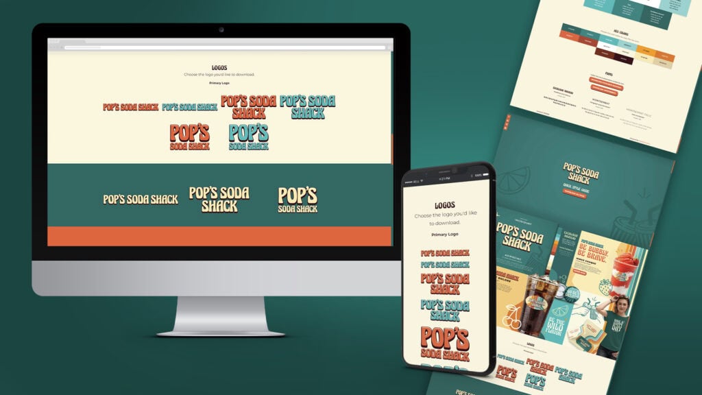 Pop's Soda Shack branding on devices