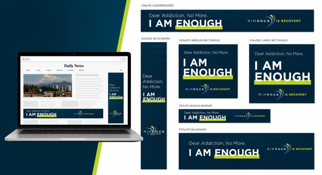 Rimrock recovery digital ads on laptop screen