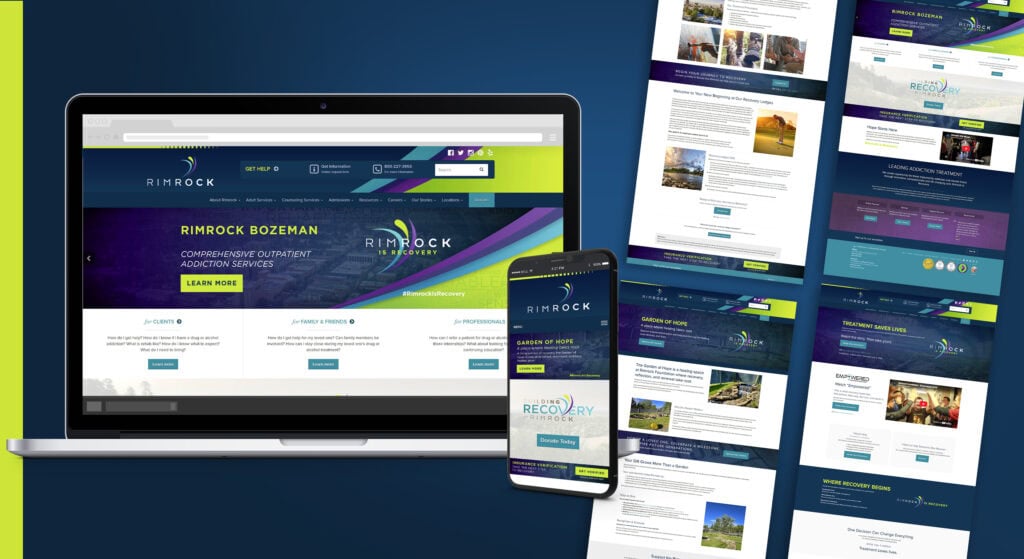 Laptop and smartphone displaying Rimrock recovery website