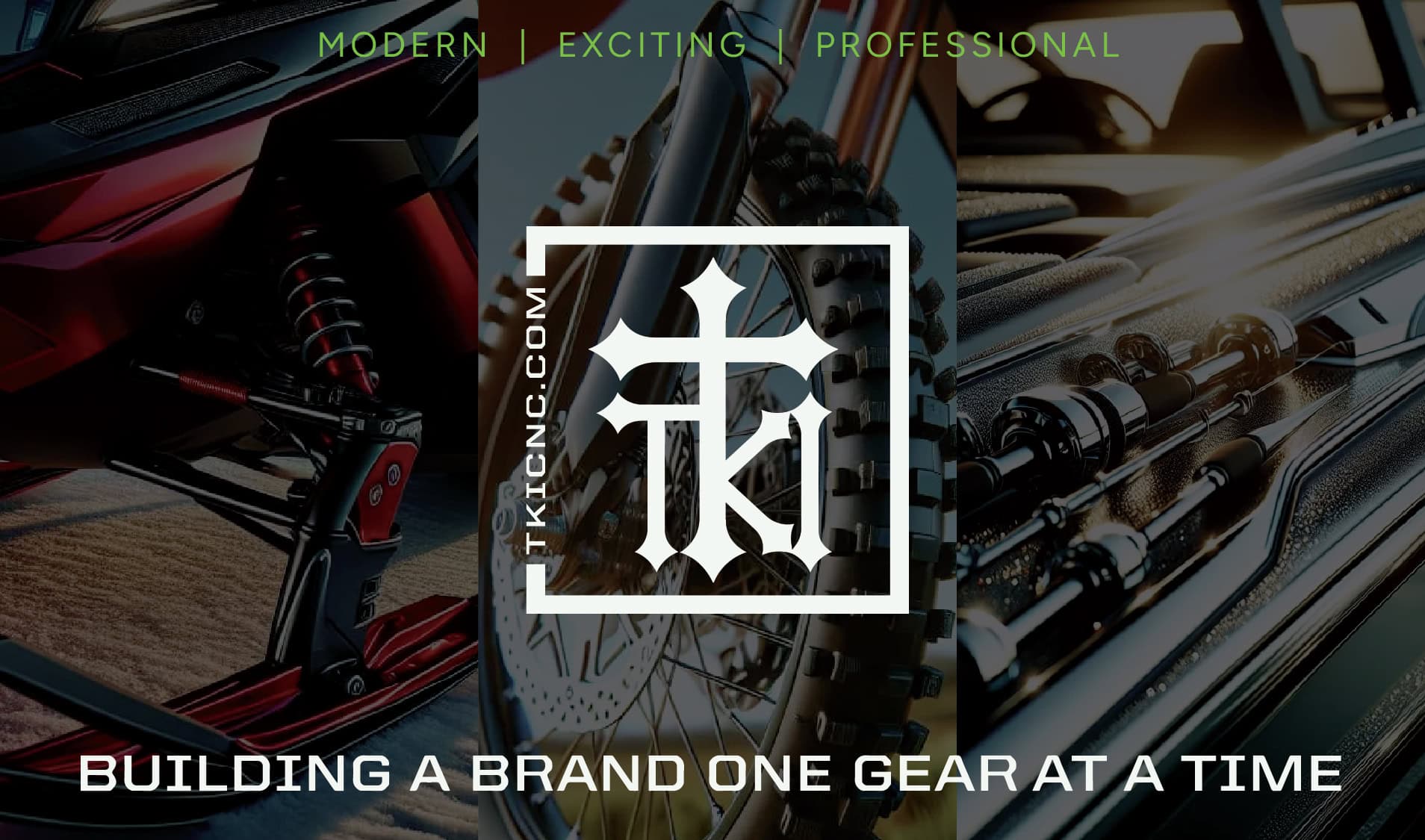 Automotive and bike components with TK logo branding