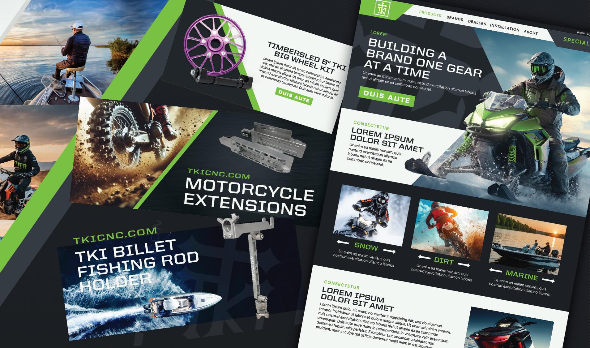 TKI CNC motorcycle and marine product showcase